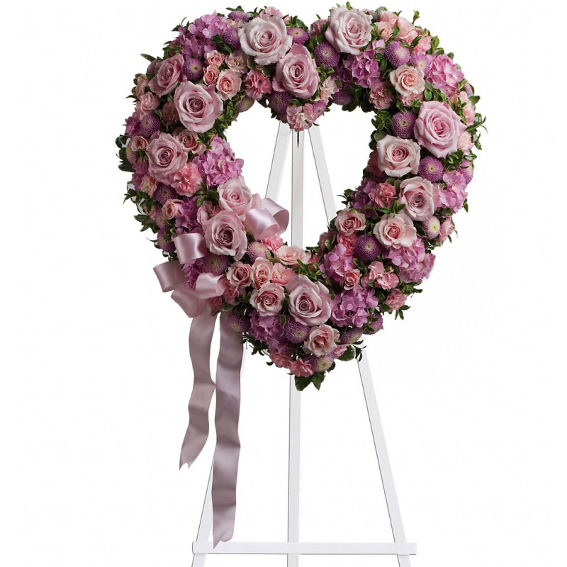 Rose Garden Sympathy Heart - Same Day Delivery