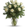 White Rose Bouquet: White Rose Bouquet 1 Dozen Roses