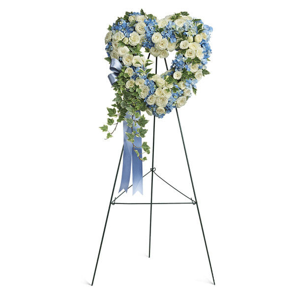 Blue and White Sympathy Heart